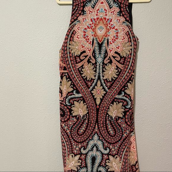 Thakoon Silk Paisley Print Sleeveless Ruched Sheath Dress Womens 8 Bodycon - Picture 6 of 7